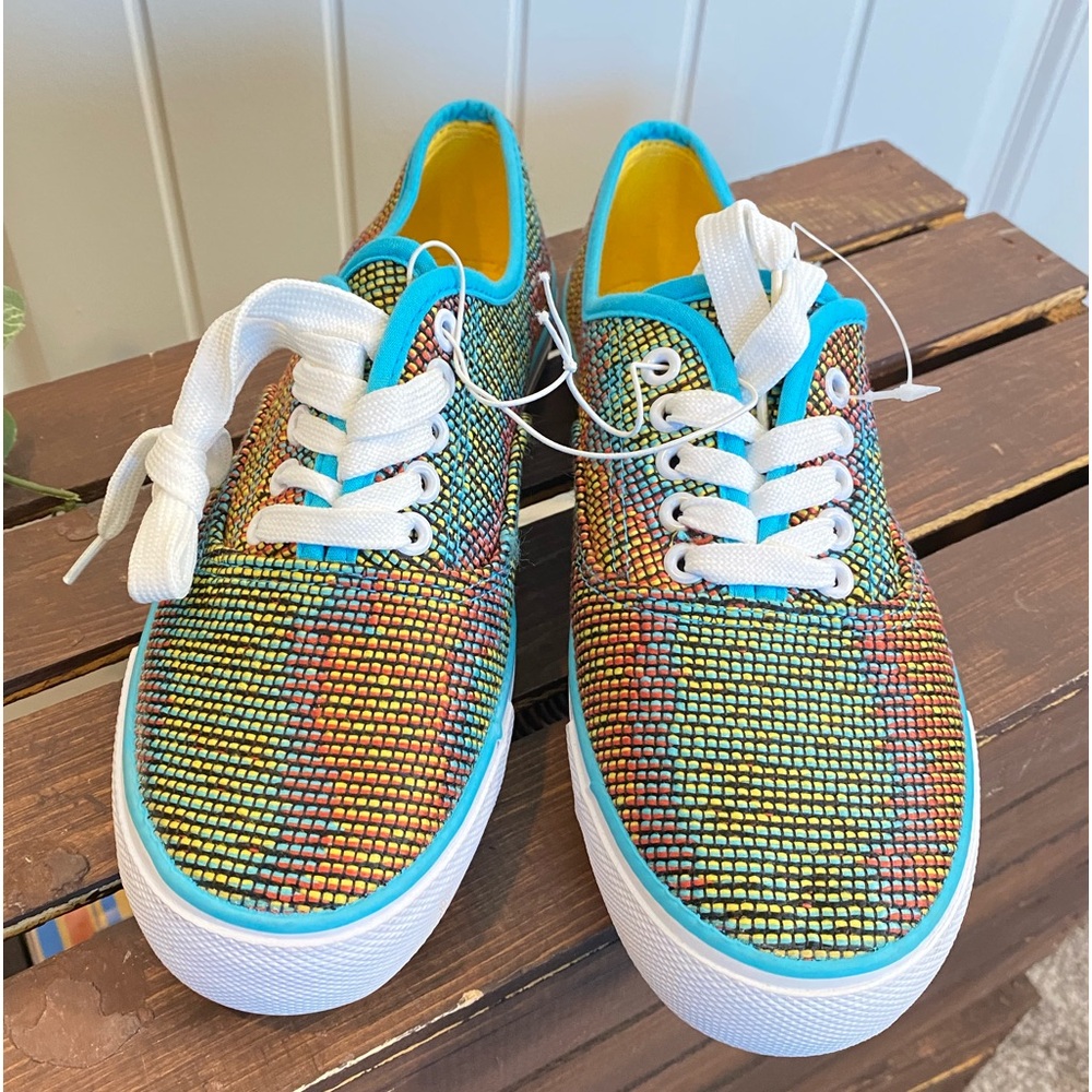 Joe Boxer Lace Up Vibrant Multi-Cored Stitching Sneaker